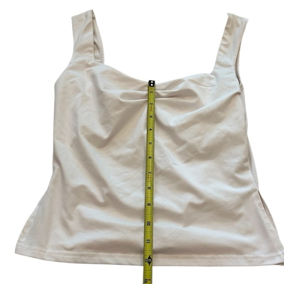 White Split Side Super Soft Square Neck Tank Top S/M - Picture 5 of 5